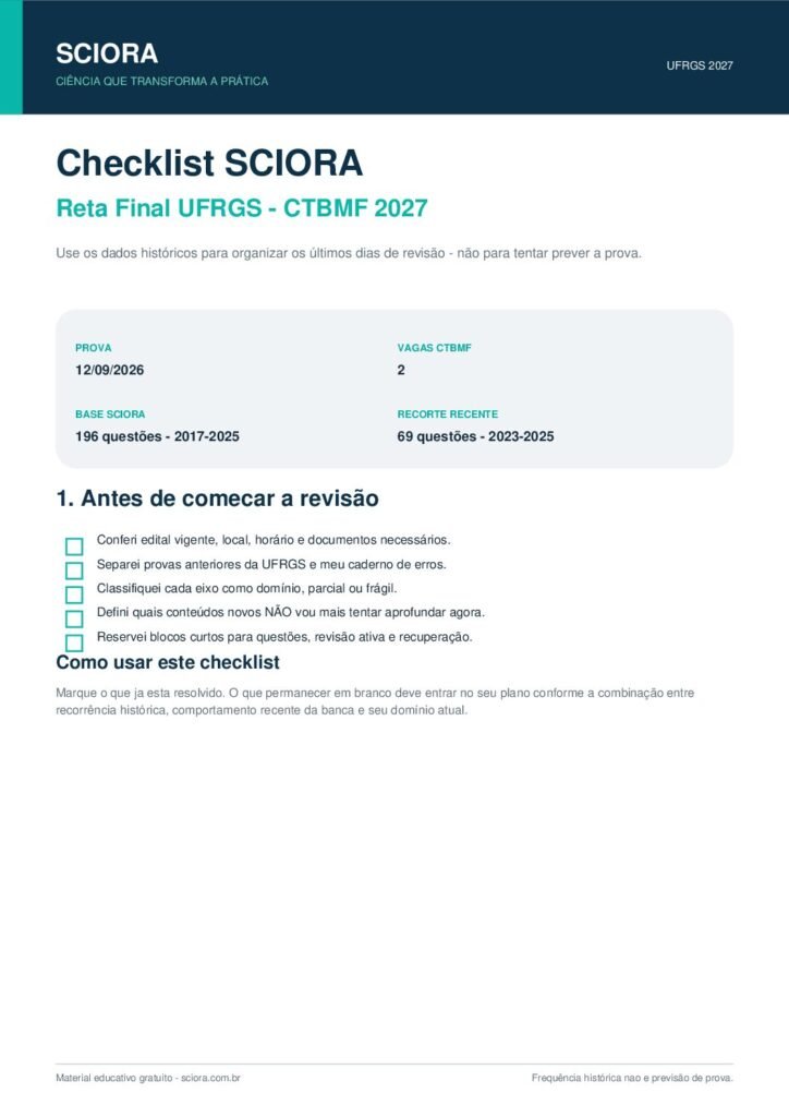 Prévia do Checklist SCIORA UFRGS CTBMF 2027